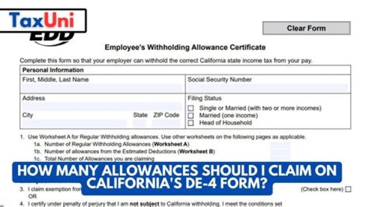 How many allowances should I claim on my W4 mind the tax