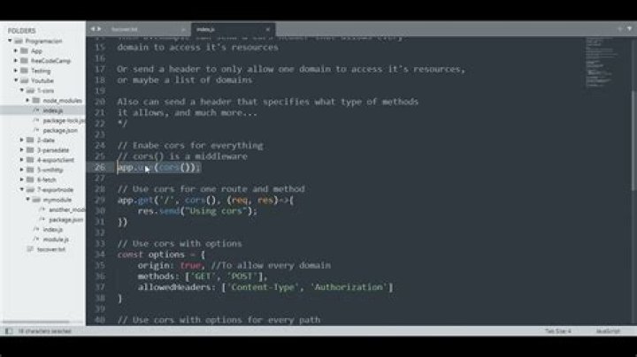 NodeJS How to use CORS with Express YouTube