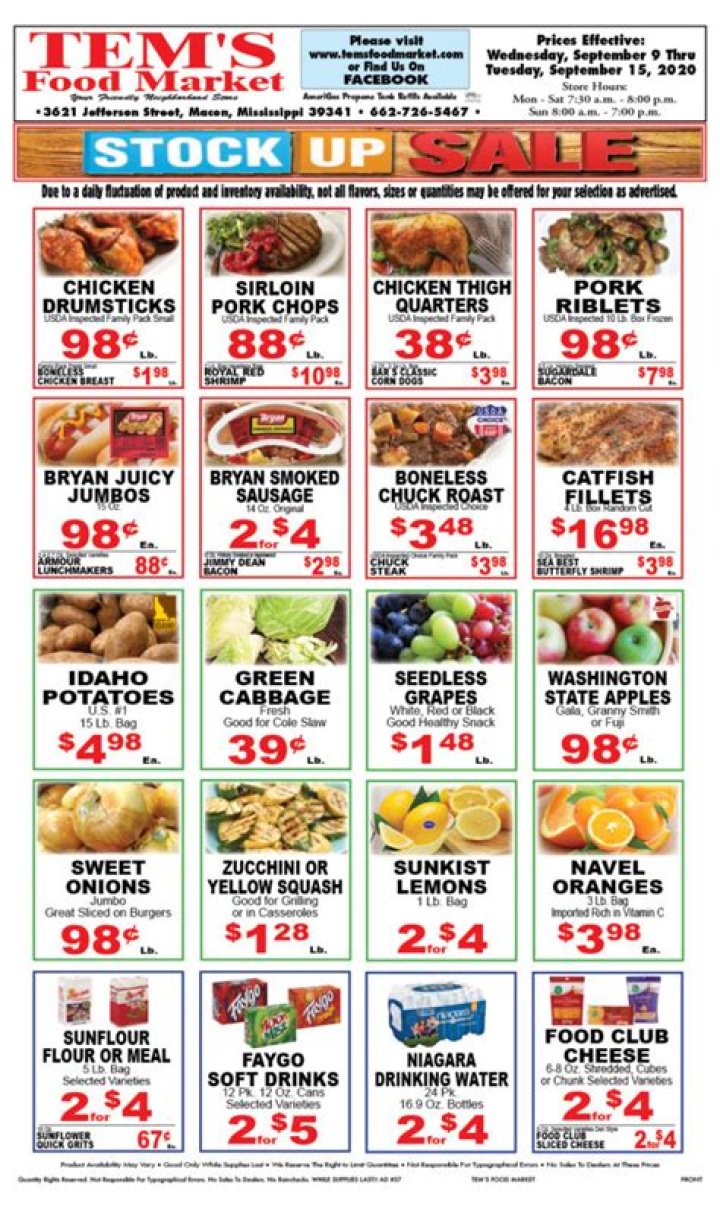 Weekly Ad Tem's Food Market